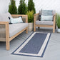 Tayse Striped Border Area Rug ECO11-Elgin Transitional Flat Weave Indoor/Outdoor Polypropylene