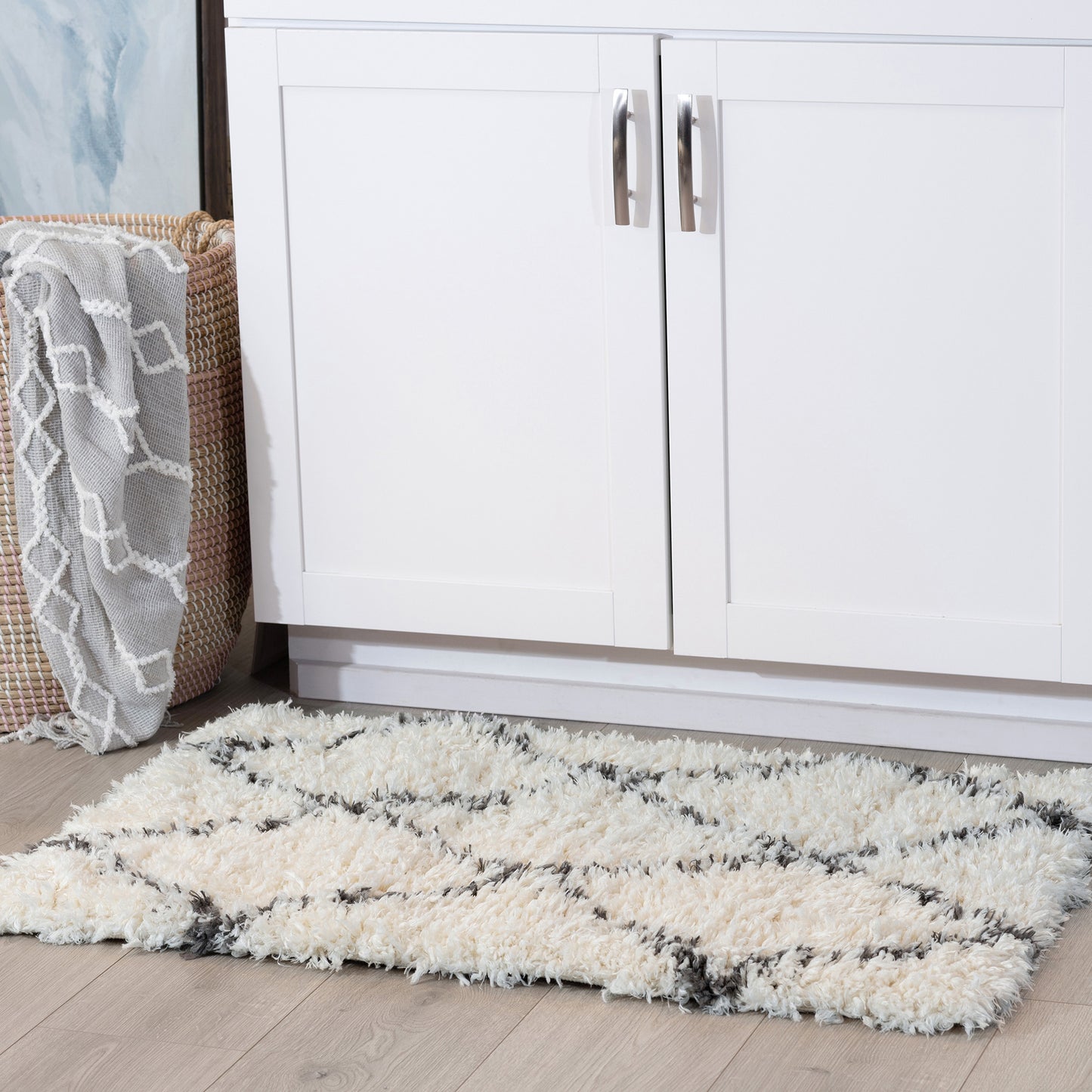 Tayse Diamond Area Rug HEA11-Harold Contemporary Cut Pile Indoor Polyester