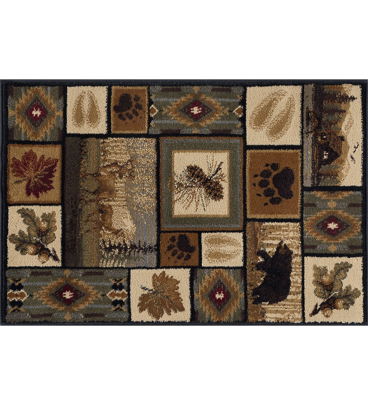 Tayse Lodge Area Rug NTR66-Northern Wildlife Novelty Cut Pile Indoor Polypropylene