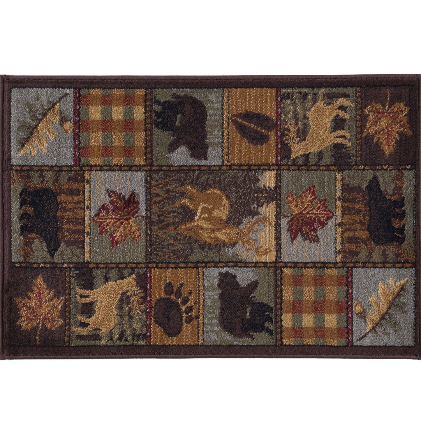 Tayse Lodge Area Rug NTR65-Colorblock Wildlife Novelty Cut Pile Indoor Polypropylene