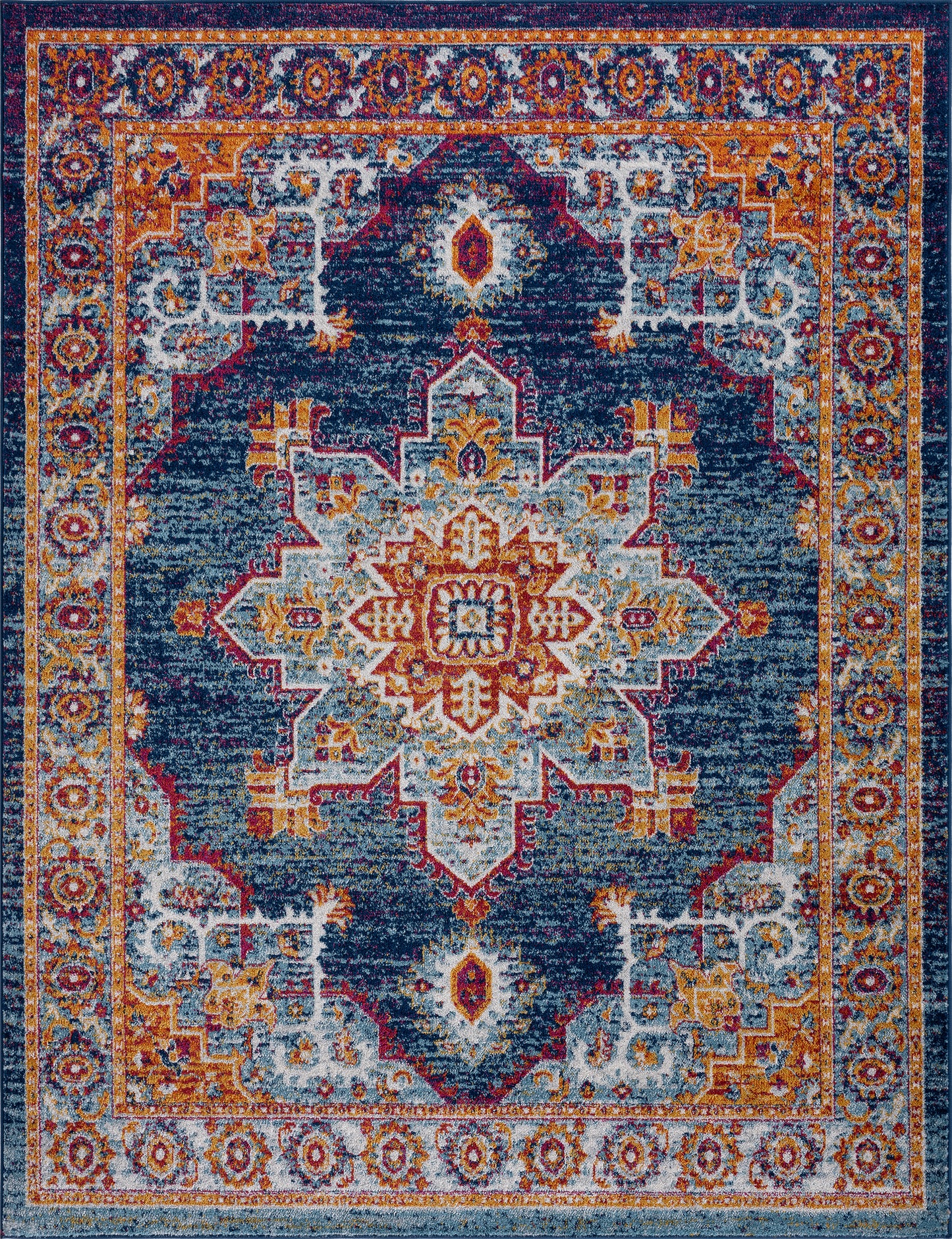 Tayse Medallion Area Rug DIA19-Mila Traditional Cut Pile Indoor Polypropylene