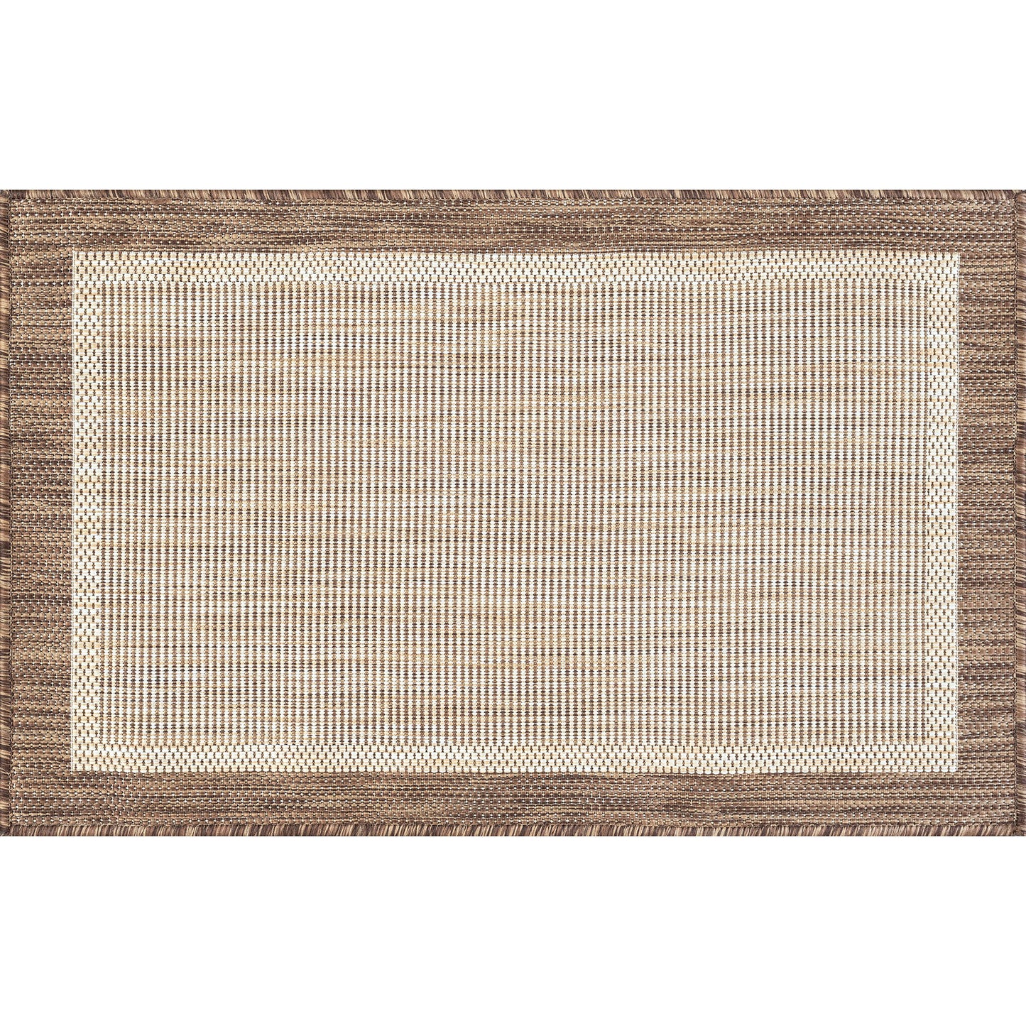 Tayse Solid Border Area Rug ECO12-Dania Transitional Flat Weave Indoor/Outdoor Polypropylene