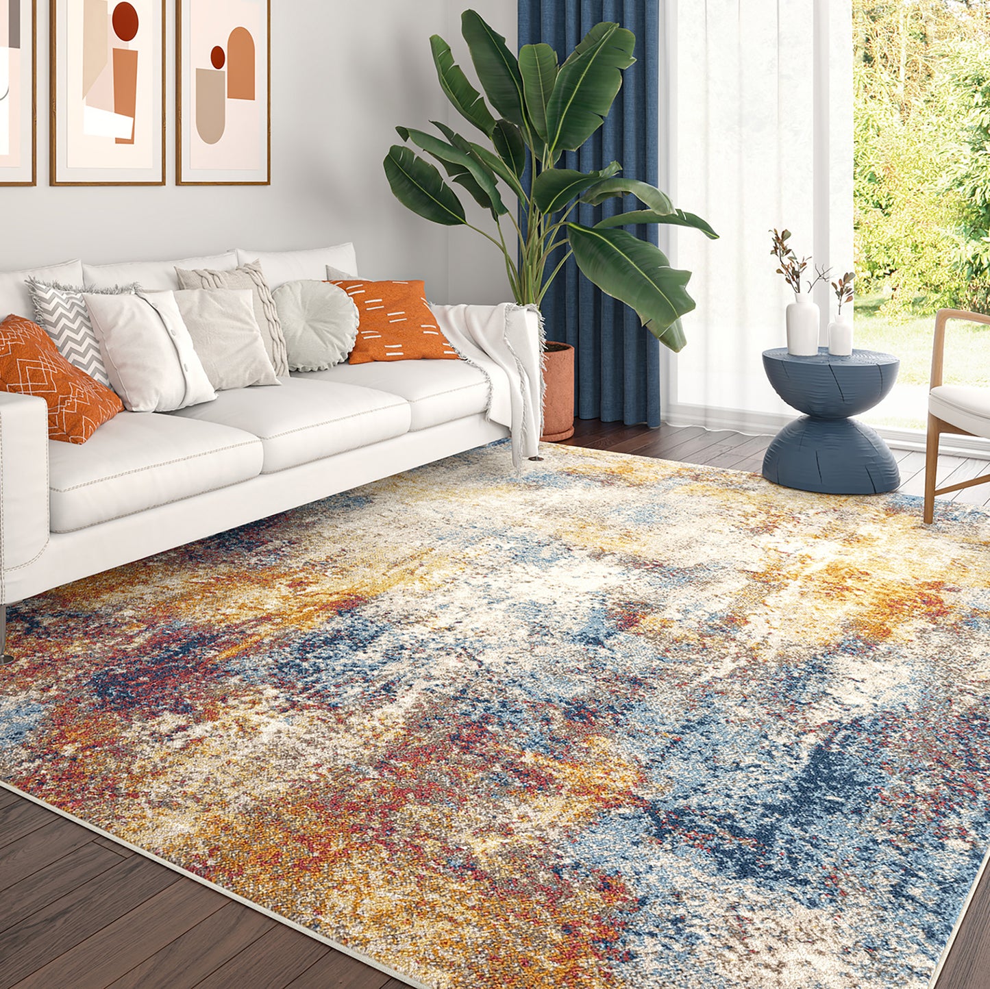 Tayse Abstract Area Rug CHL13-Clive Contemporary Cut Pile Indoor Polypropylene