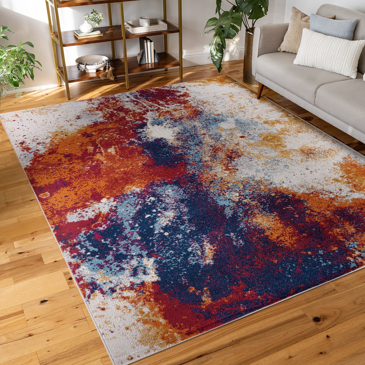 Tayse Abstract Area Rug DIA16-Carter Contemporary Cut Pile Indoor Polypropylene