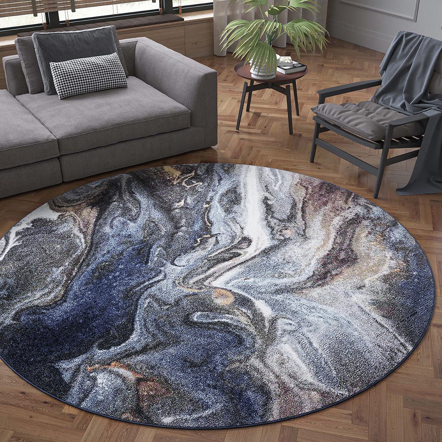 Tayse Abstract Area Rug REI20-Orlando Contemporary Cut Pile Indoor Polypropylene