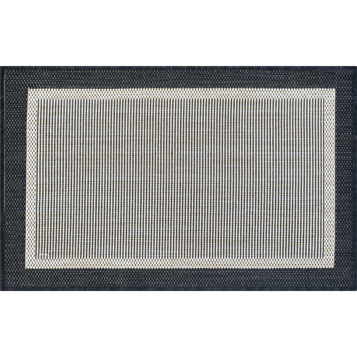 Tayse Solid Border Area Rug ECO12-Dania Transitional Flat Weave Indoor/Outdoor Polypropylene