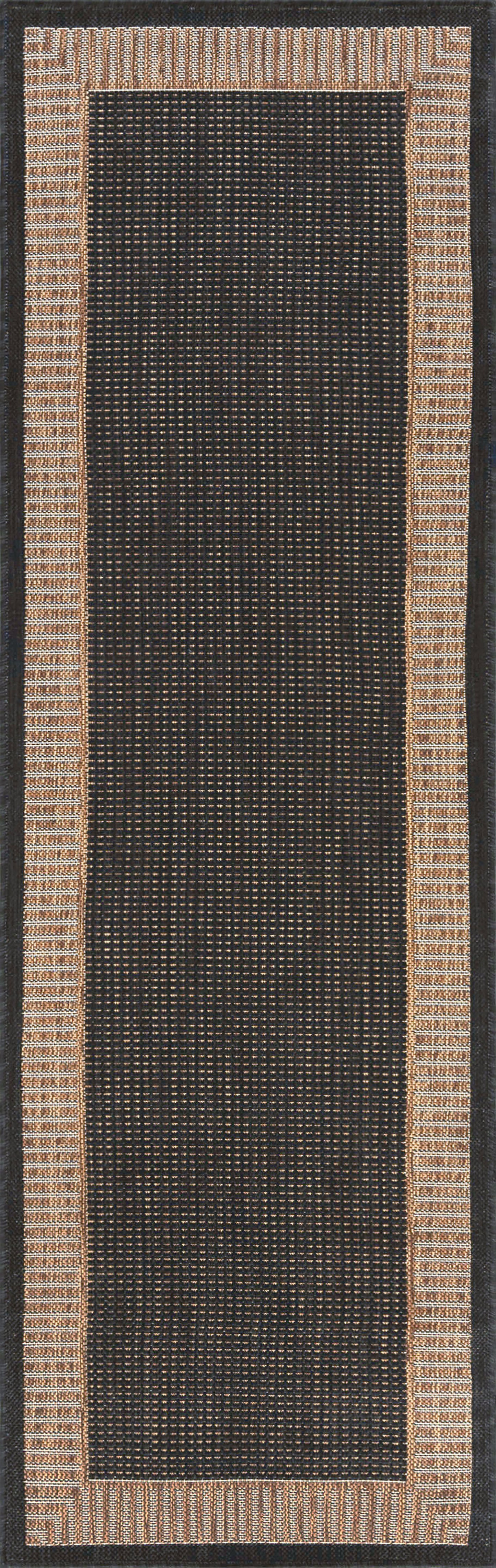 Tayse Striped Border Area Rug ECO11-Elgin Transitional Flat Weave Indoor/Outdoor Polypropylene