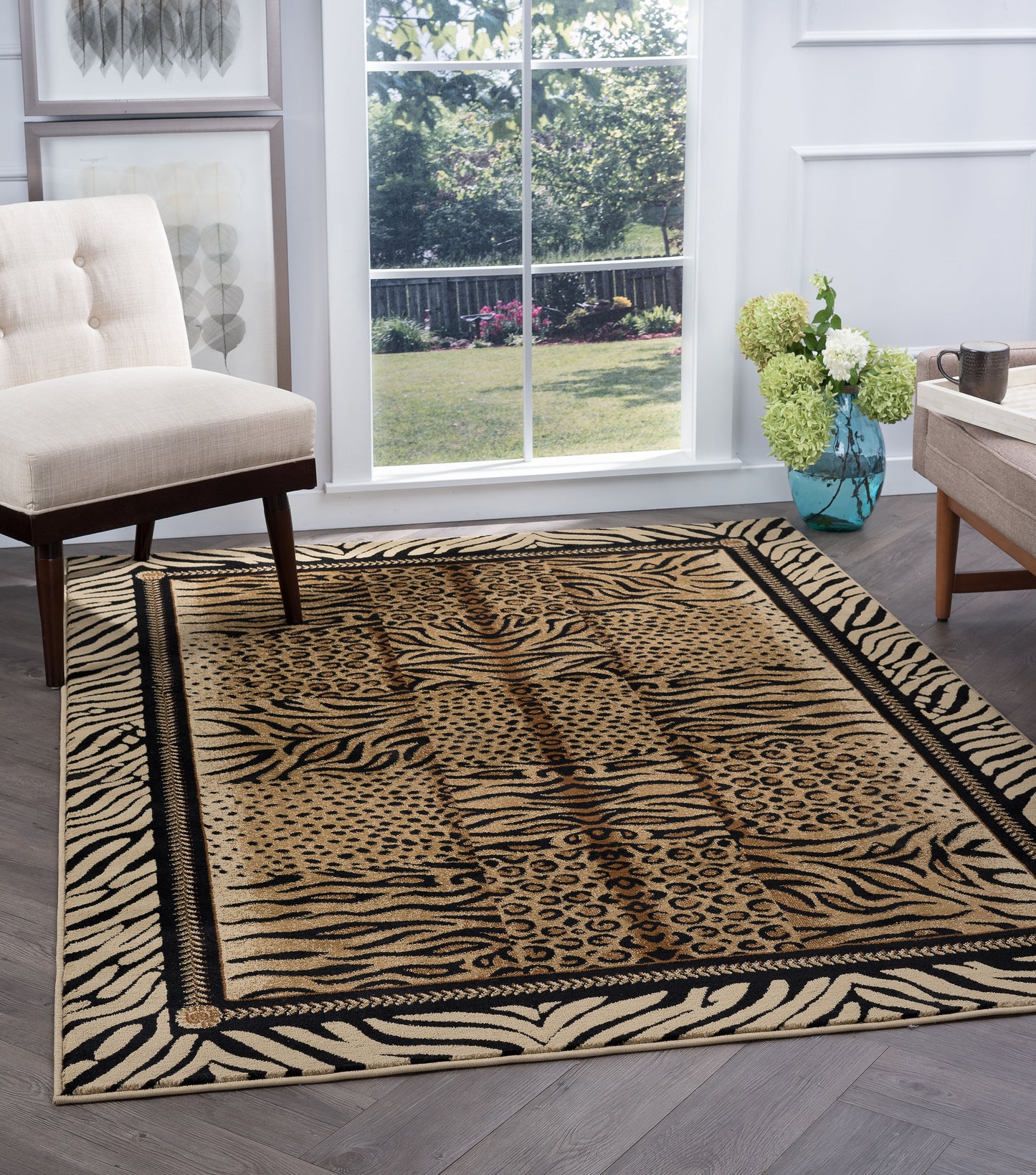 Tayse Animal Area Rug FST87-Savannah Contemporary Cut Pile Indoor Polypropylene