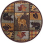 Tayse Lodge Area Rug NTR65-Colorblock Wildlife Novelty Cut Pile Indoor Polypropylene