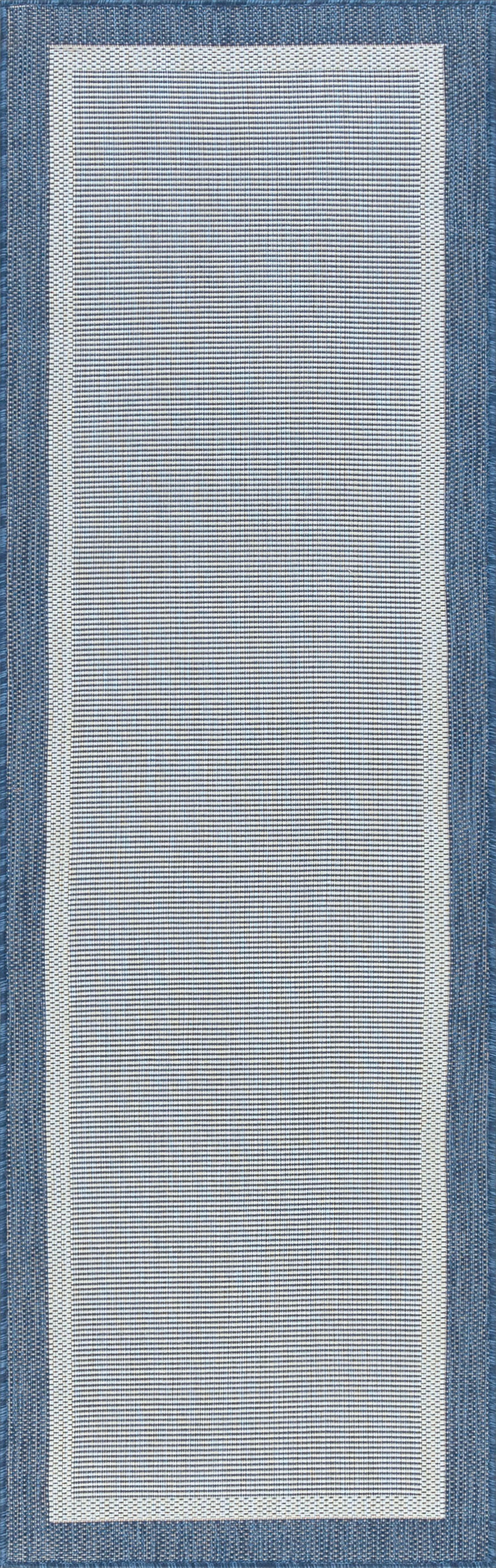 Tayse Solid Border Area Rug ECO12-Dania Transitional Flat Weave Indoor/Outdoor Polypropylene