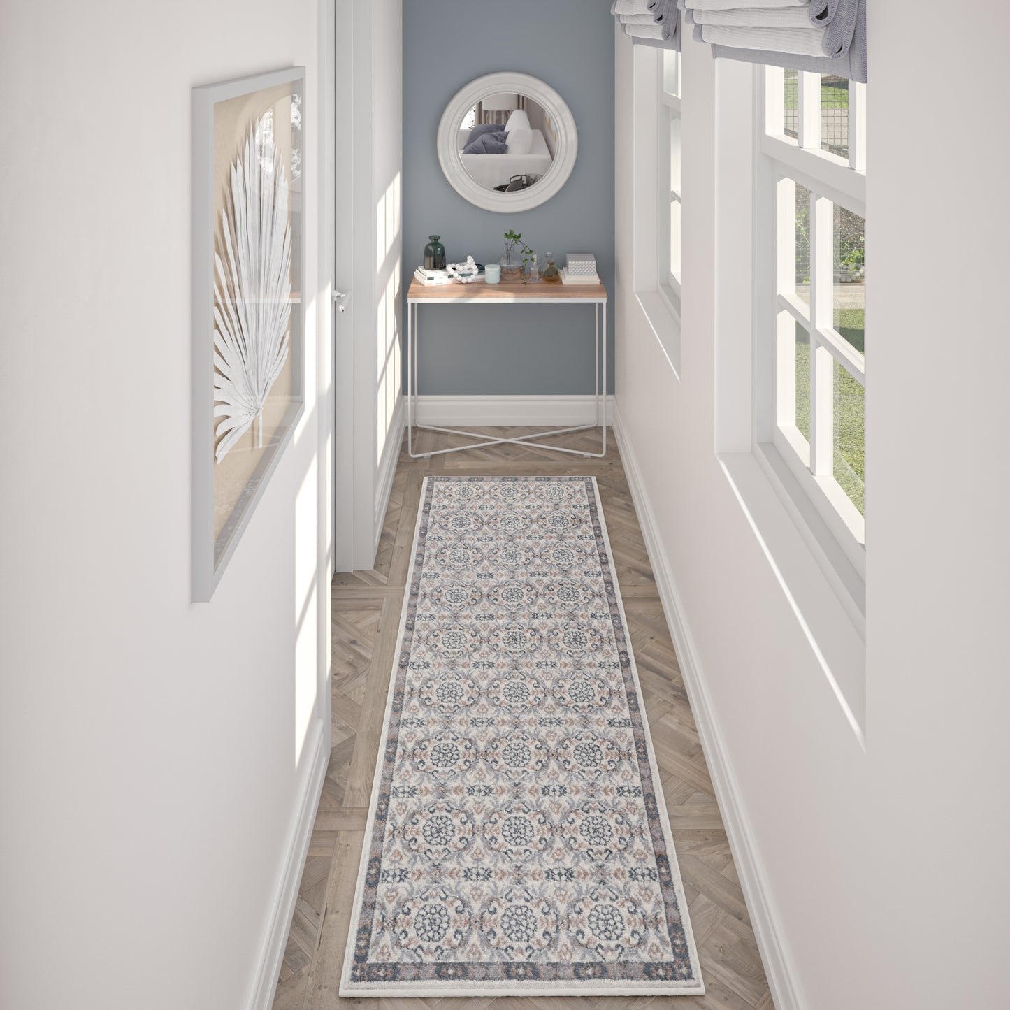 Tayse Damask Area Rug HMP38-Izel Traditional Cut Pile Indoor Polypropylene