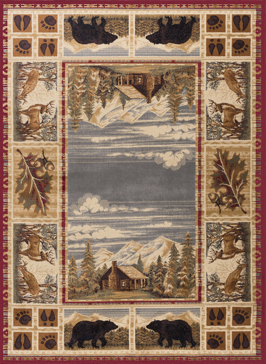 Tayse Lodge Area Rug NTR67-Lakeside Retreat Novelty Cut Pile Indoor Polypropylene