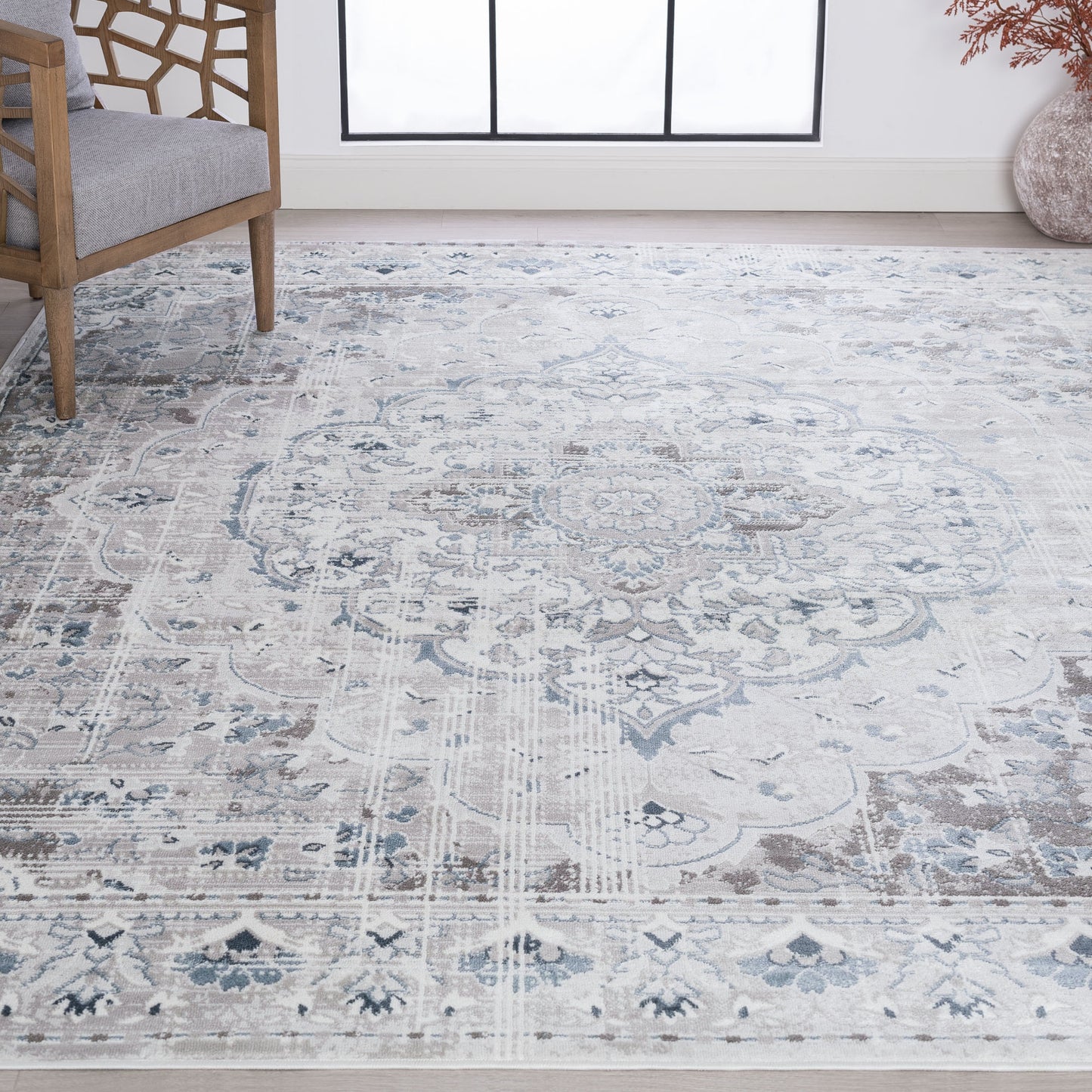 Tayse Medallion Area Rug NEX13-Harris Traditional Cut Pile Indoor Polypropylene