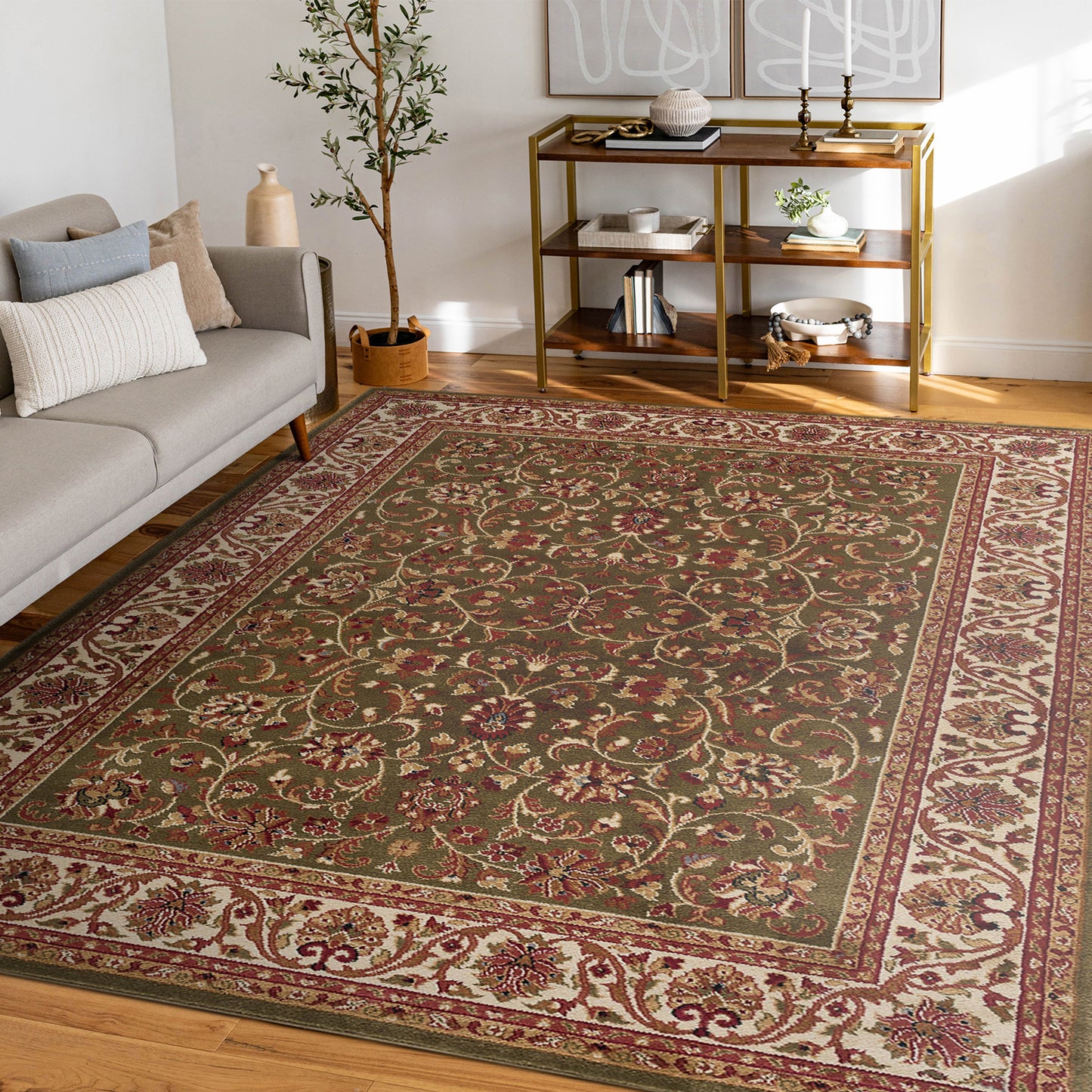 Tayse Border Area Rug SNS48-Ventura Traditional Cut Pile Indoor Polypropylene