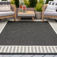 Tayse Striped Border Area Rug ECO11-Elgin Transitional Flat Weave Indoor/Outdoor Polypropylene