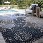 Tayse Floral Area Rug OAS13-Omalley Modern Cut & Flat Weave Indoor/Outdoor Polypropylene