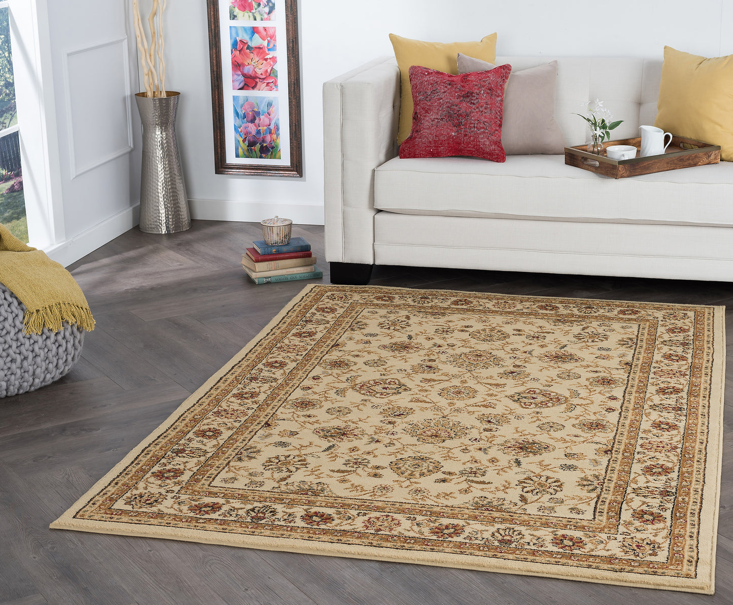 Tayse Floral Area Rug ELG51-Raleigh Traditional Cut Pile Indoor Polypropylene