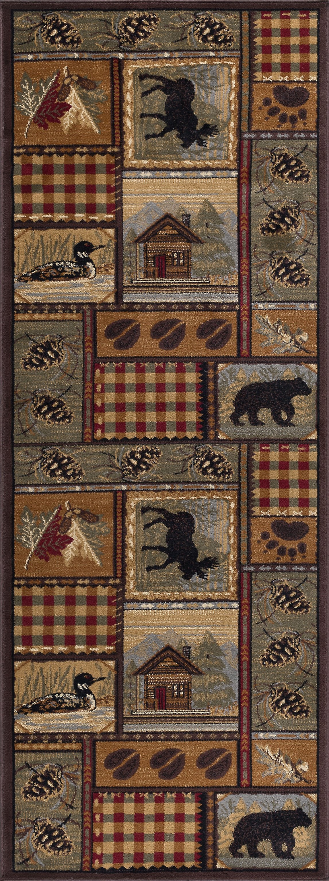 Tayse Lodge Area Rug NTR65-Homespun Cabin Novelty Cut Pile Indoor Polypropylene