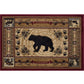 Tayse Lodge Area Rug NTR65-Black Bear Novelty Cut Pile Indoor Polypropylene