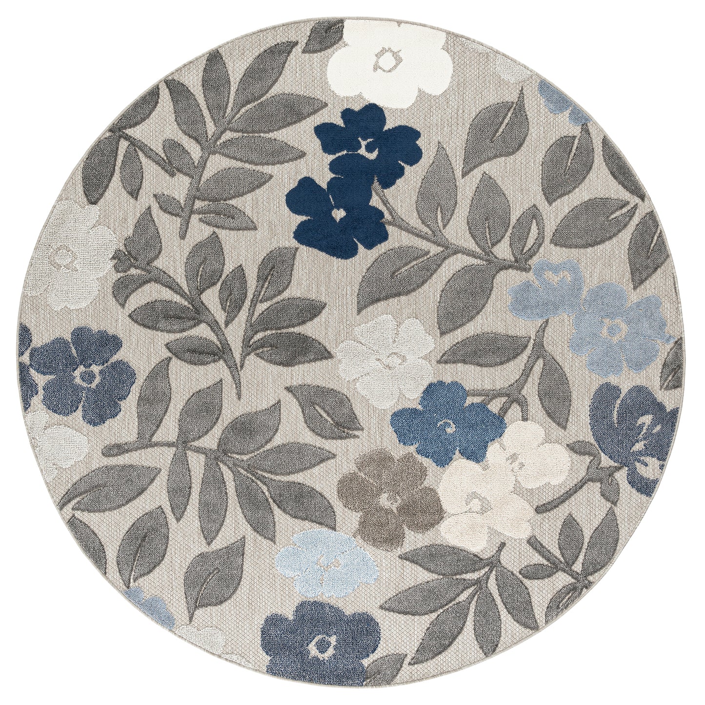 Tayse Floral Area Rug OAS15-Ostro Modern Cut & Flat Weave Indoor/Outdoor Polypropylene