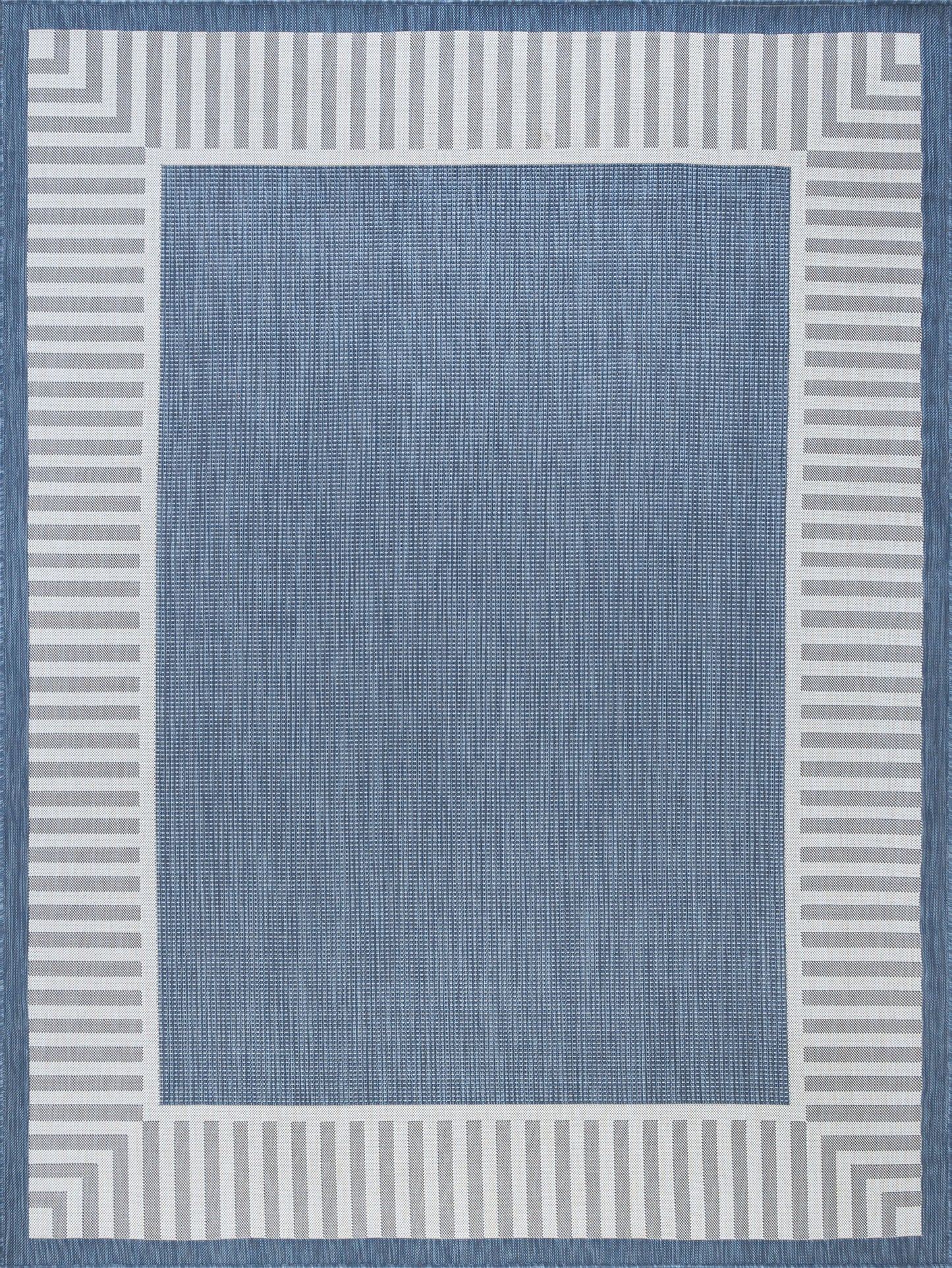 Tayse Striped Border Area Rug ECO11-Elgin Transitional Flat Weave Indoor/Outdoor Polypropylene