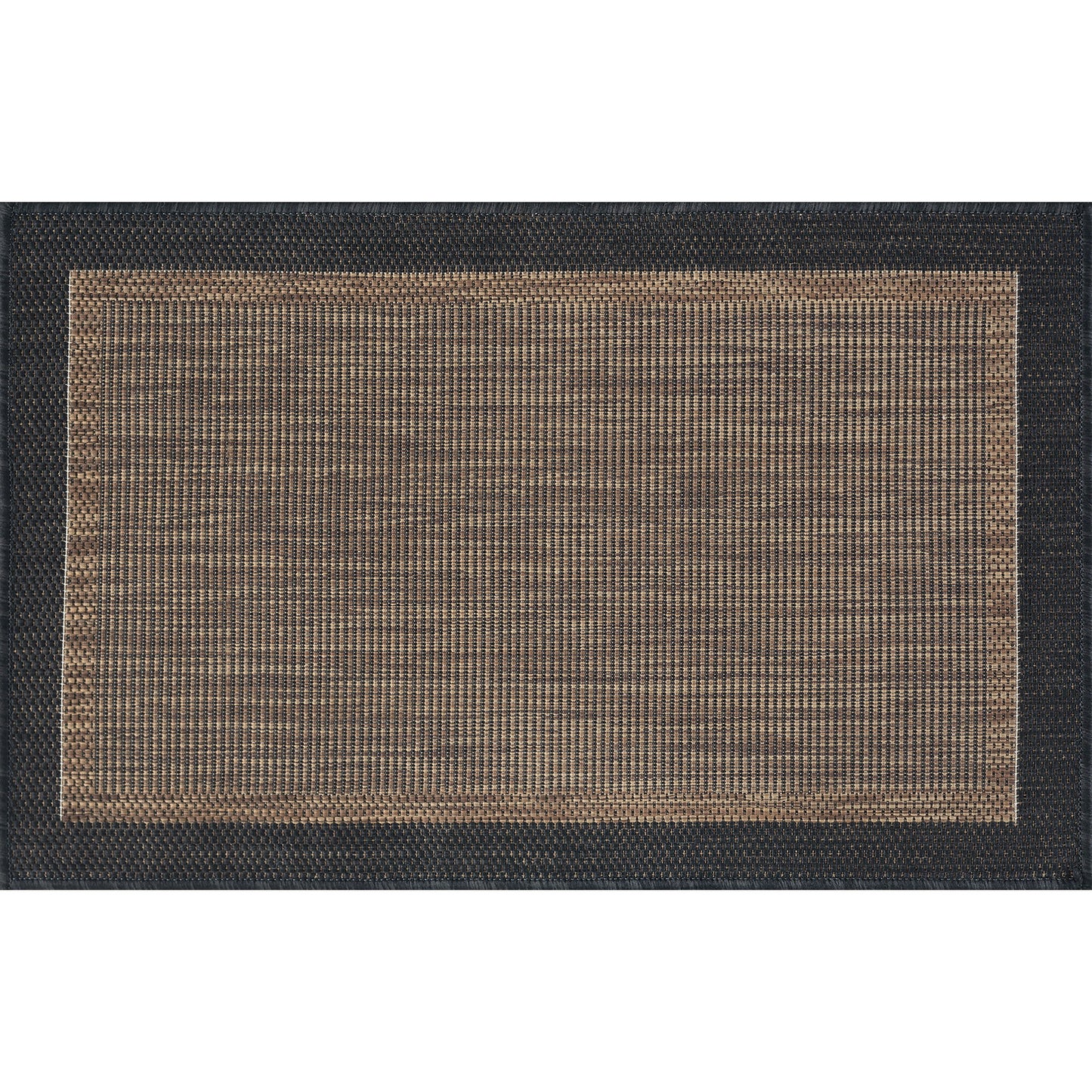 Tayse Solid Border Area Rug ECO12-Dania Transitional Flat Weave Indoor/Outdoor Polypropylene