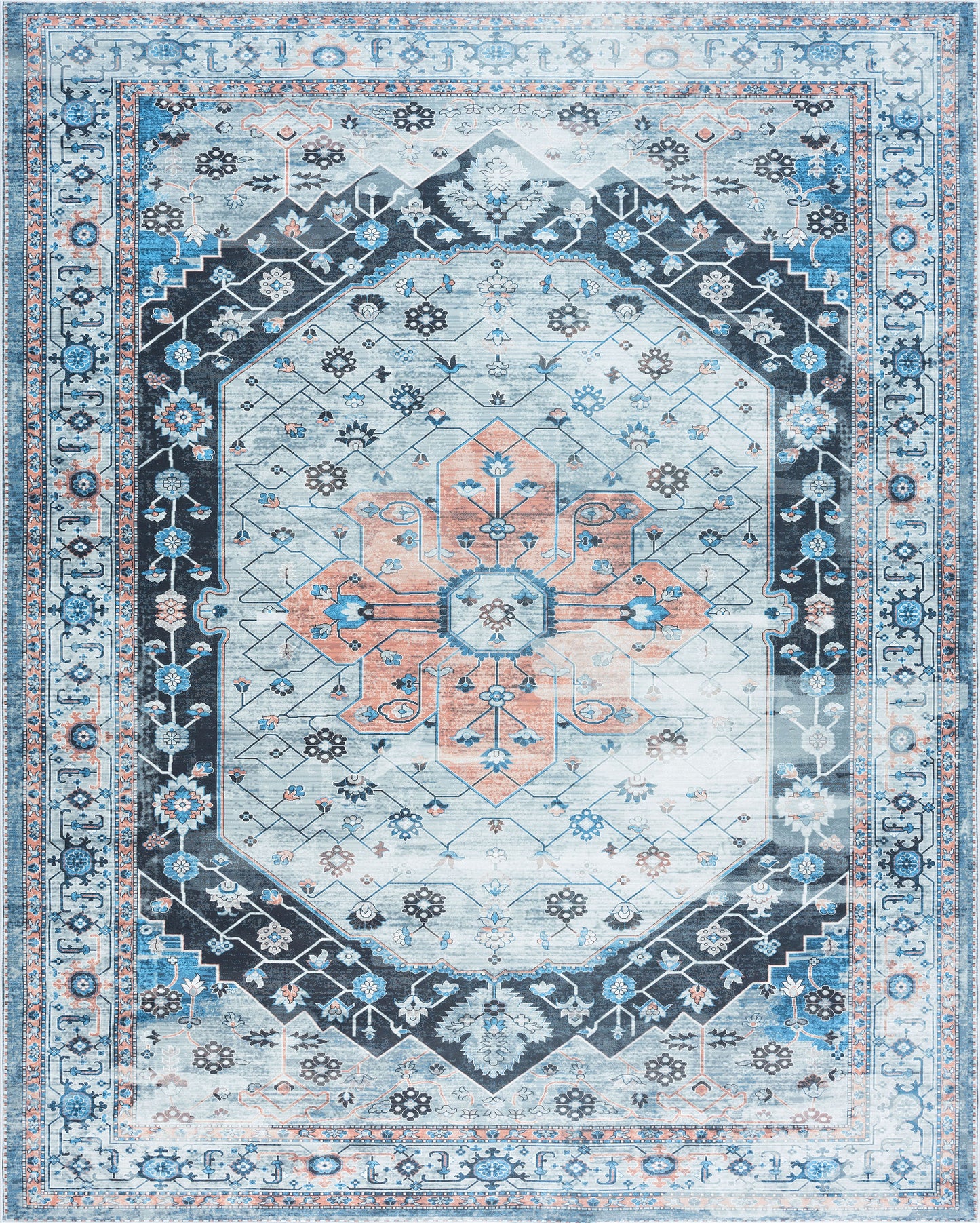 Tayse Oriental Area Rug ETE10-Alissa Traditional Flat Weave Indoor Polyester