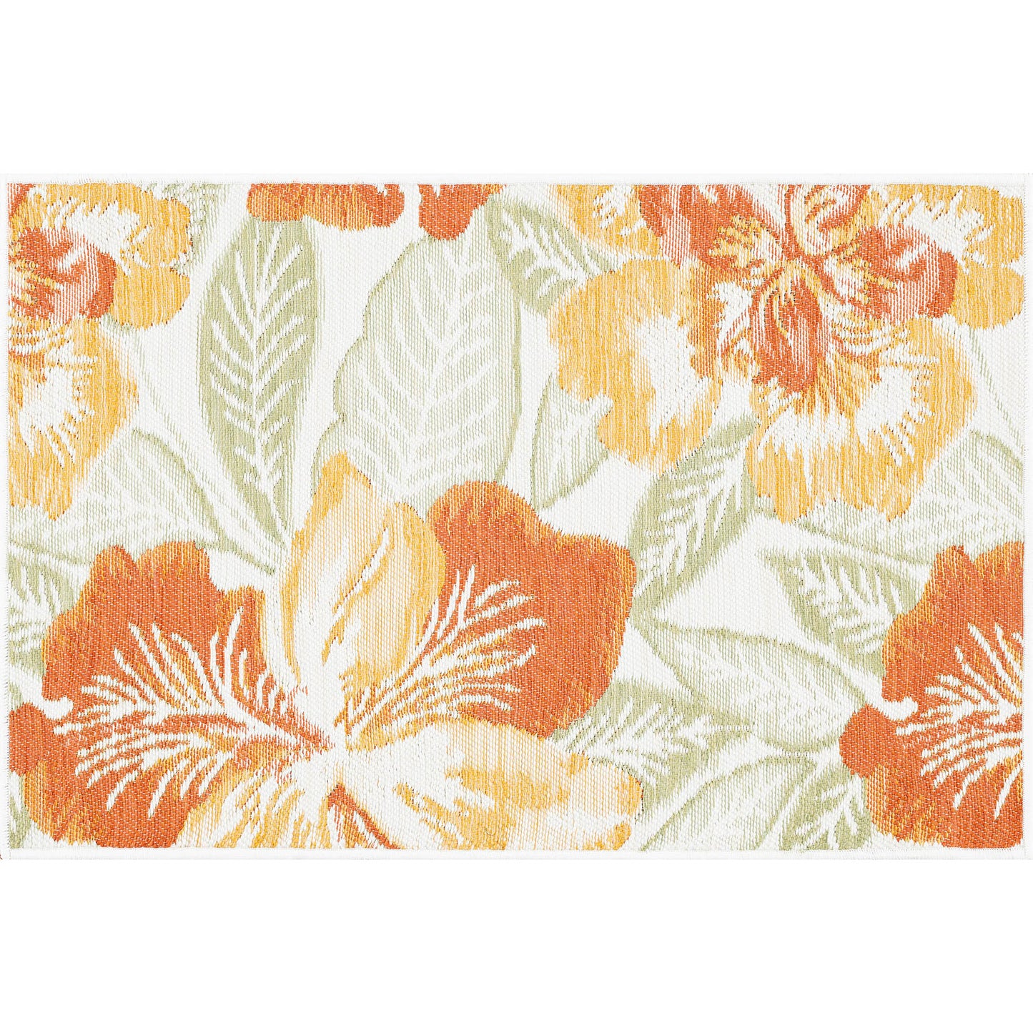 Tayse Floral Area Rug FLO14-Ramon Contemporary Flat Weave Indoor/Outdoor Polypropylene