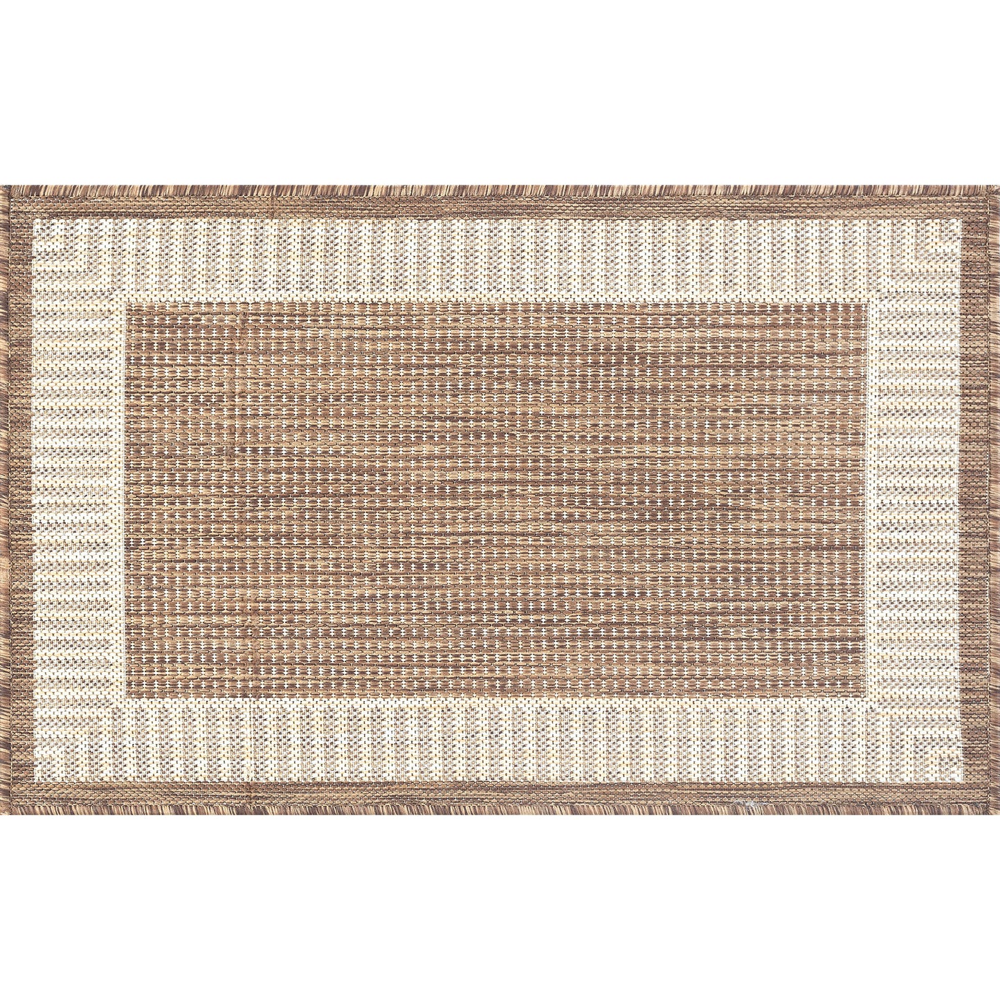 Tayse Striped Border Area Rug ECO11-Elgin Transitional Flat Weave Indoor/Outdoor Polypropylene