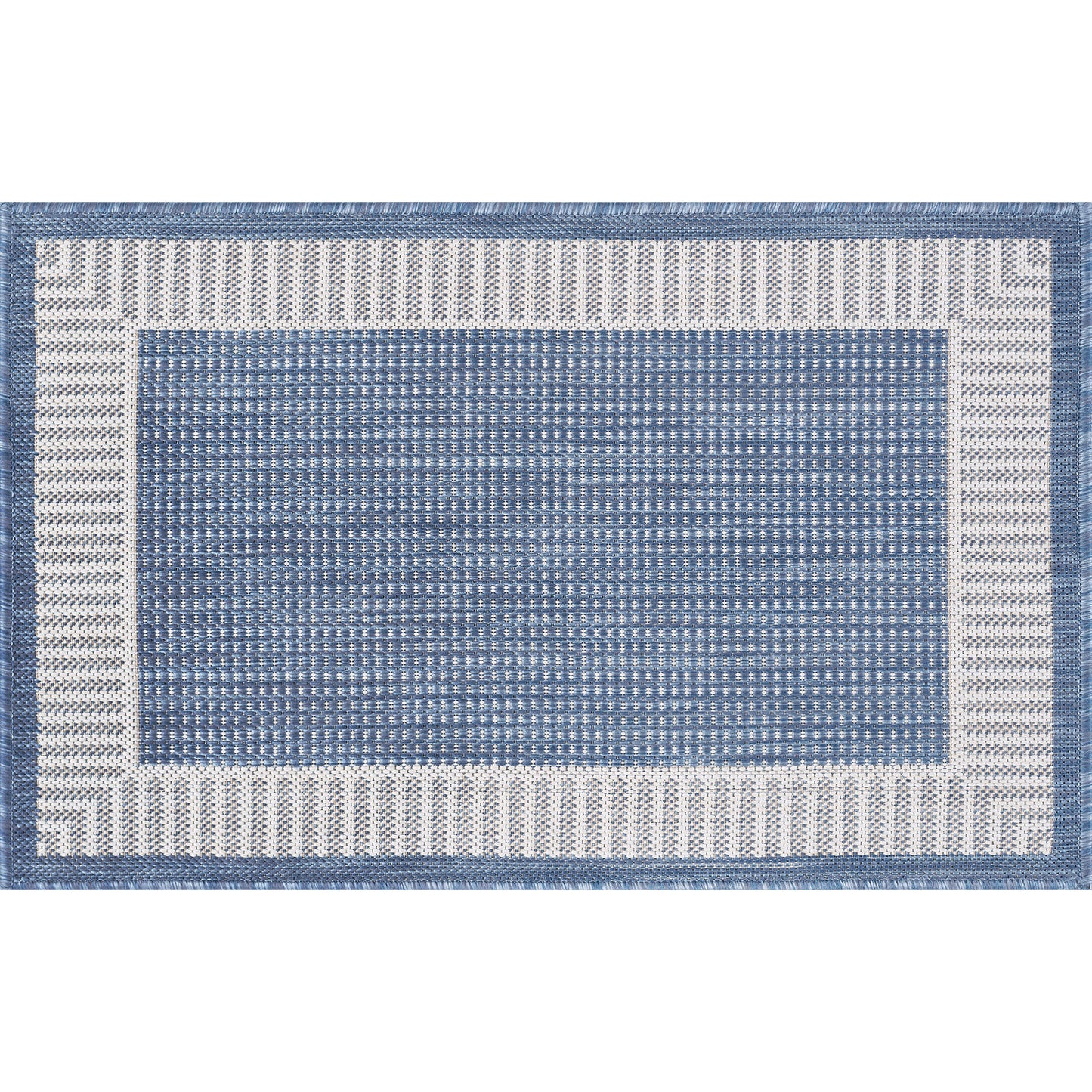 Tayse Striped Border Area Rug ECO11-Elgin Transitional Flat Weave Indoor/Outdoor Polypropylene