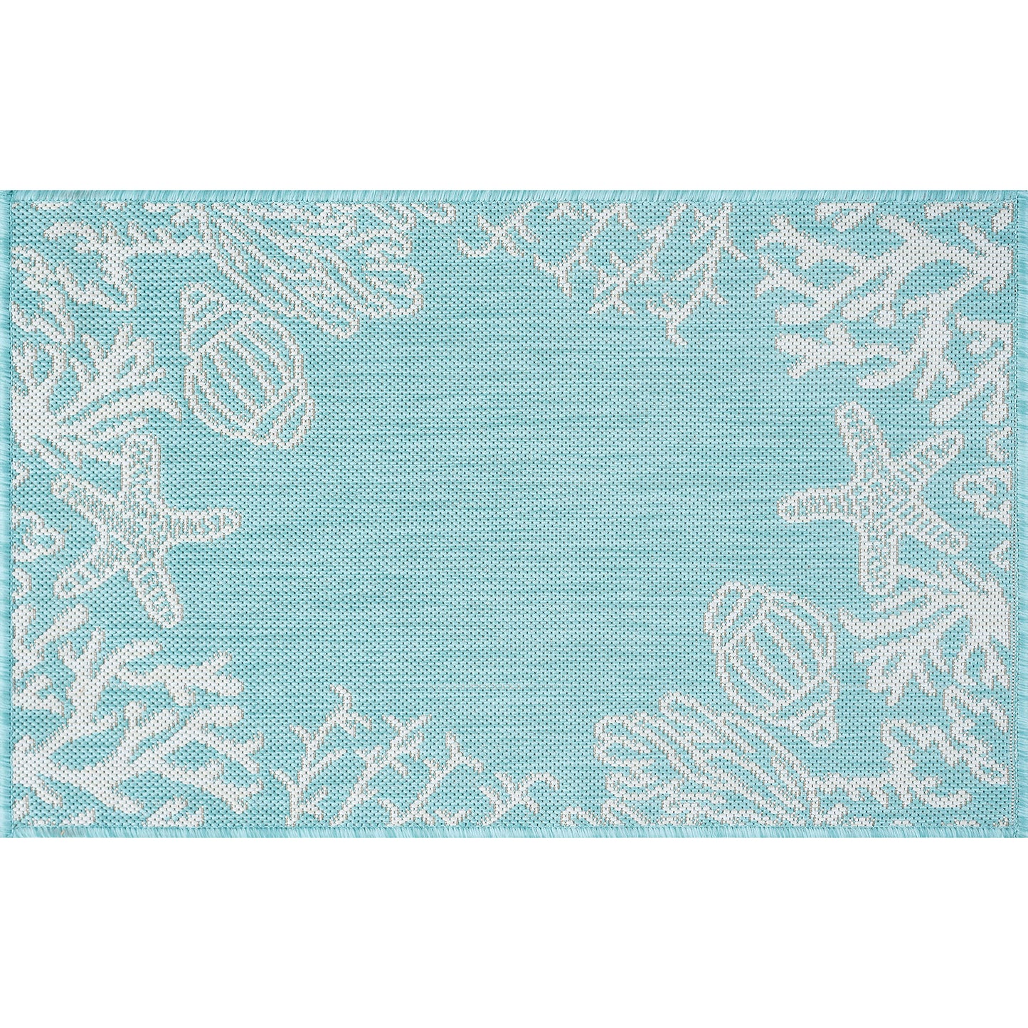 Tayse Coastal Area Rug ECO15-Biscayne Novelty Flat Weave Indoor/Outdoor Polypropylene