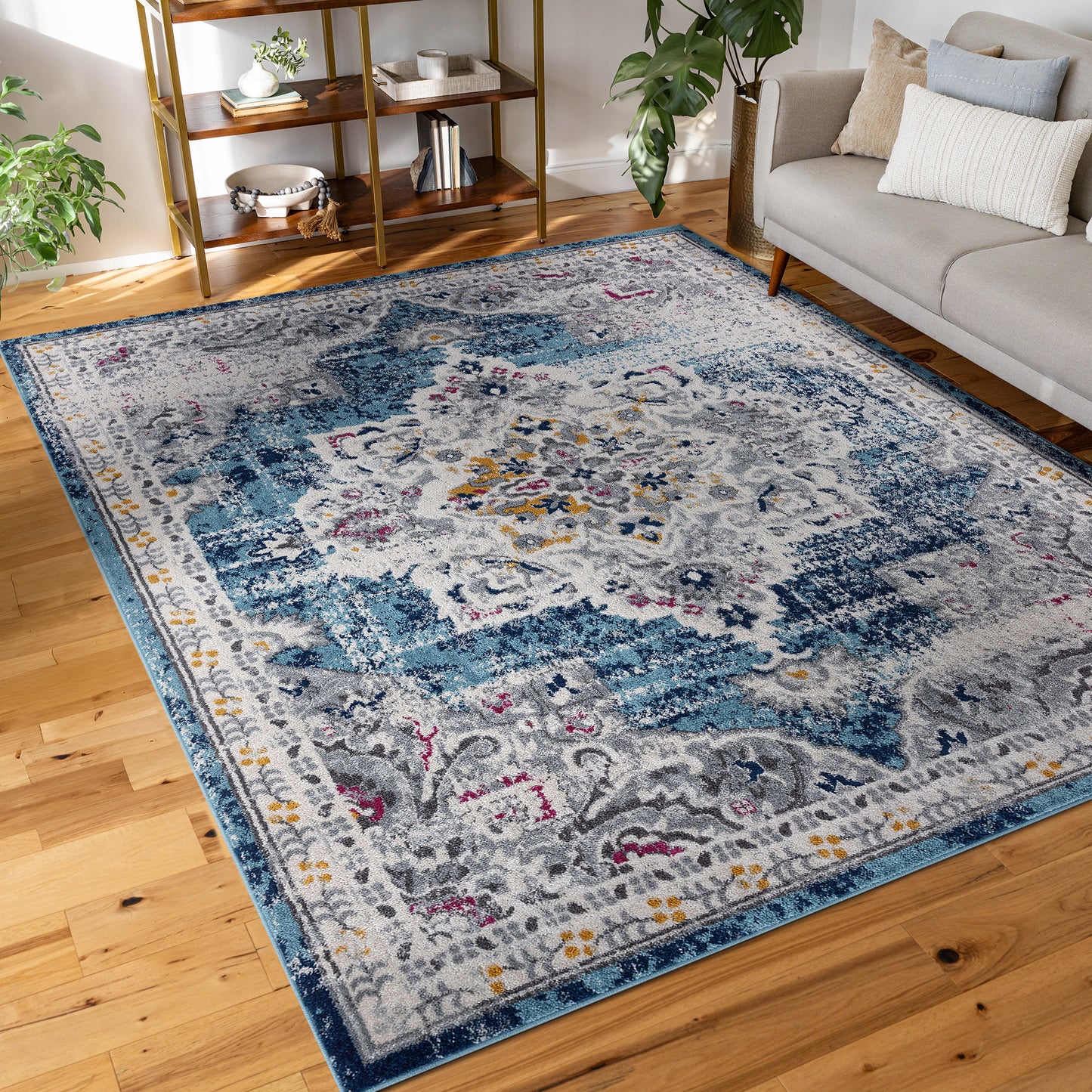 Tayse Medallion Area Rug DIA18-Kaitlyn Traditional Cut Pile Indoor Polypropylene