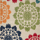 Tayse Floral Area Rug OAS11-Octavia Modern Cut & Flat Weave Indoor/Outdoor Polypropylene