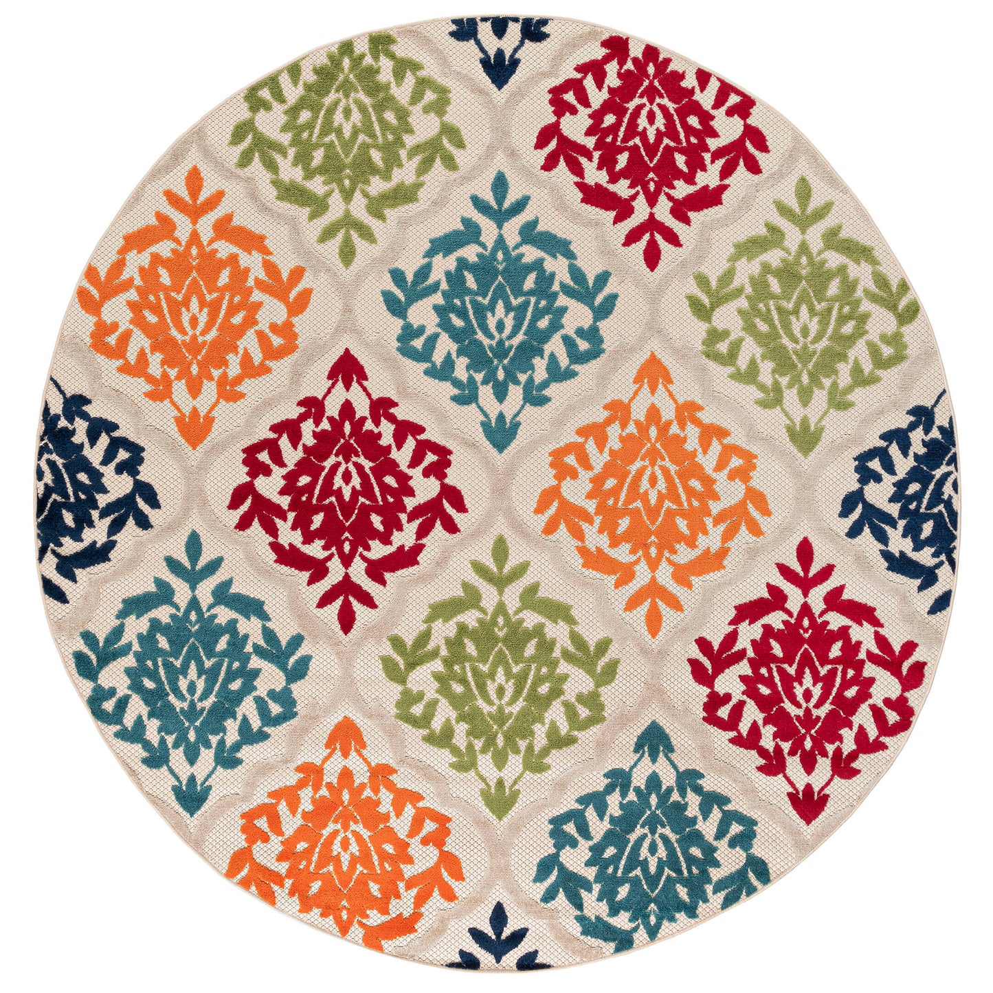 Tayse Medallion Area Rug OAS12-Ophir Modern Cut & Flat Weave Indoor/Outdoor Polypropylene