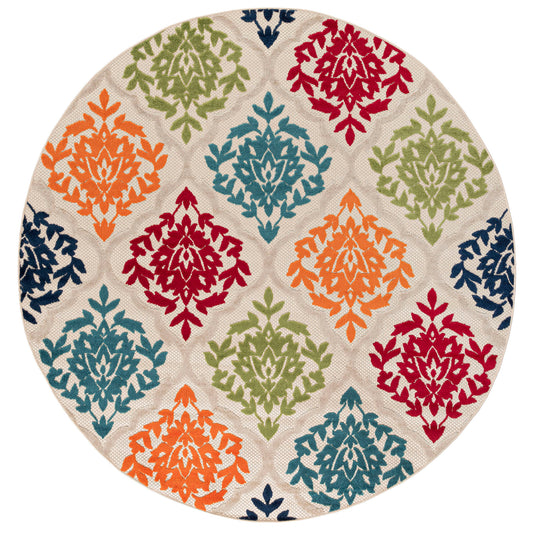 Tayse Medallion Area Rug OAS12-Ophir Modern Cut & Flat Weave Indoor/Outdoor Polypropylene