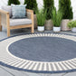 Tayse Striped Border Area Rug ECO11-Elgin Transitional Flat Weave Indoor/Outdoor Polypropylene