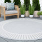 Tayse Striped Border Area Rug ECO11-Elgin Transitional Flat Weave Indoor/Outdoor Polypropylene