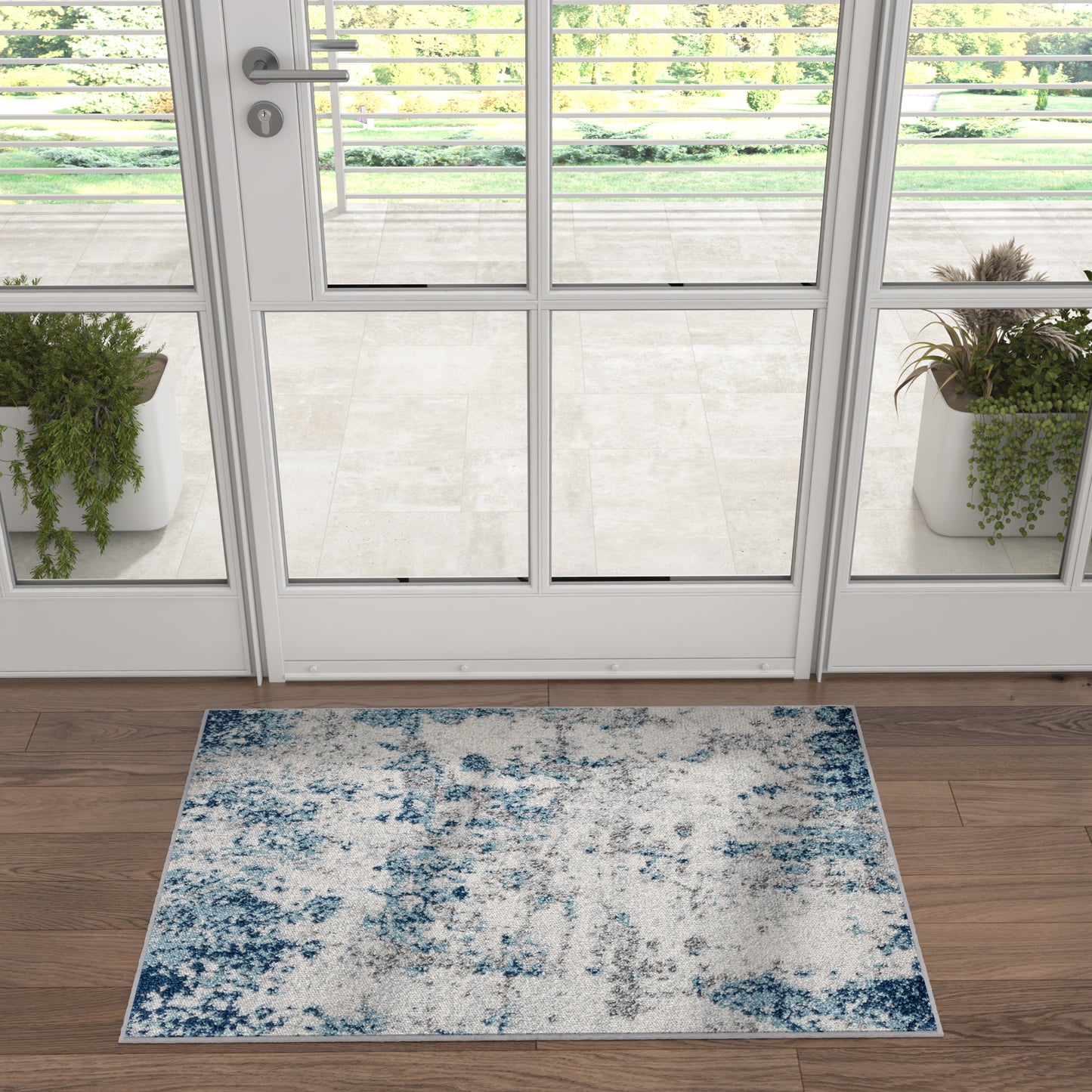 Tayse Abstract Area Rug DIA11-Spokane Contemporary Cut Pile Indoor Polypropylene