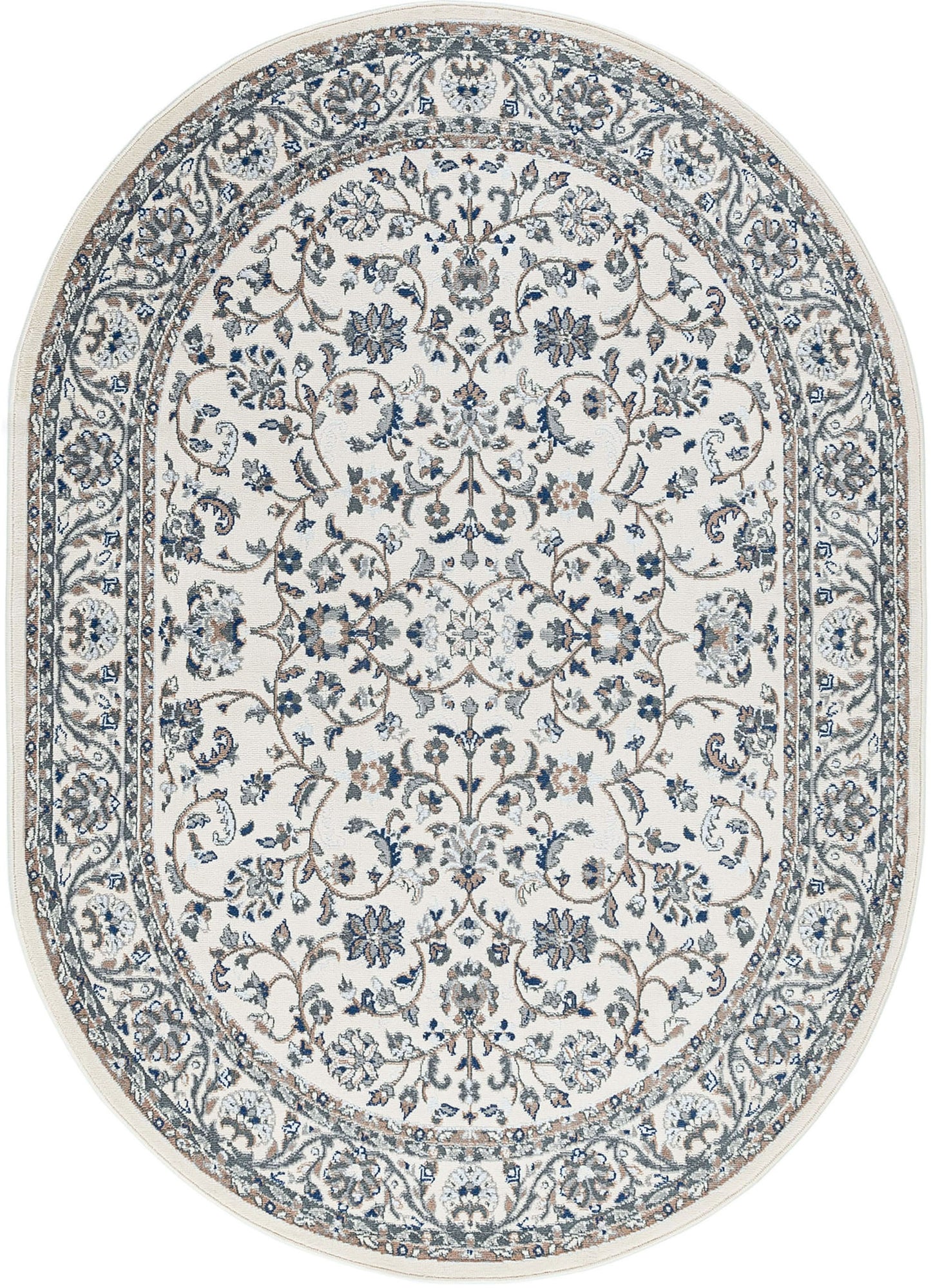 Tayse Floral Area Rug MDN46-Tessie Traditional Cut Pile Indoor Polypropylene