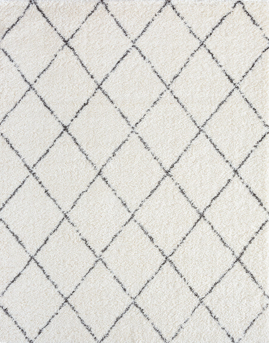 Tayse Diamond Area Rug HEA11-Harold Contemporary Cut Pile Indoor Polyester