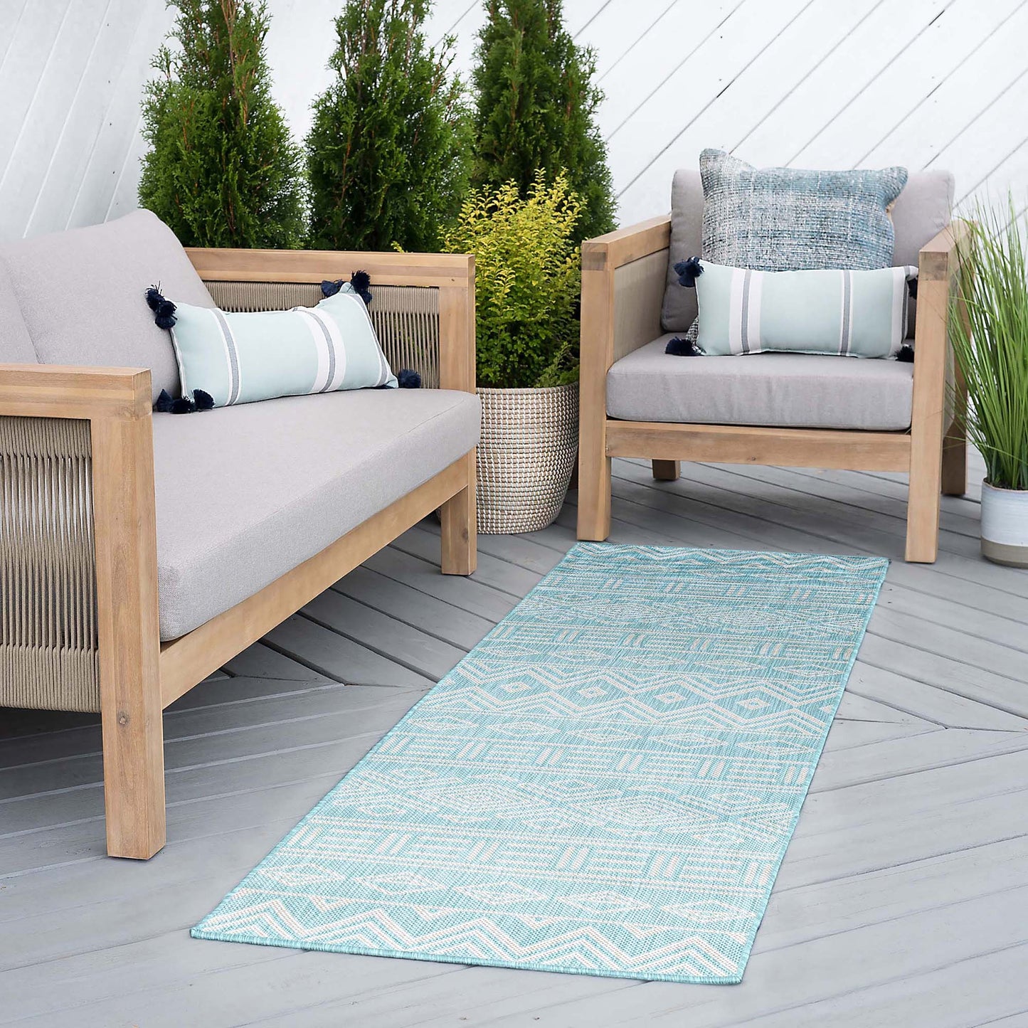 Tayse Moroccan Area Rug ECO20-Easton Contemporary Flat Weave Indoor/Outdoor Polypropylene