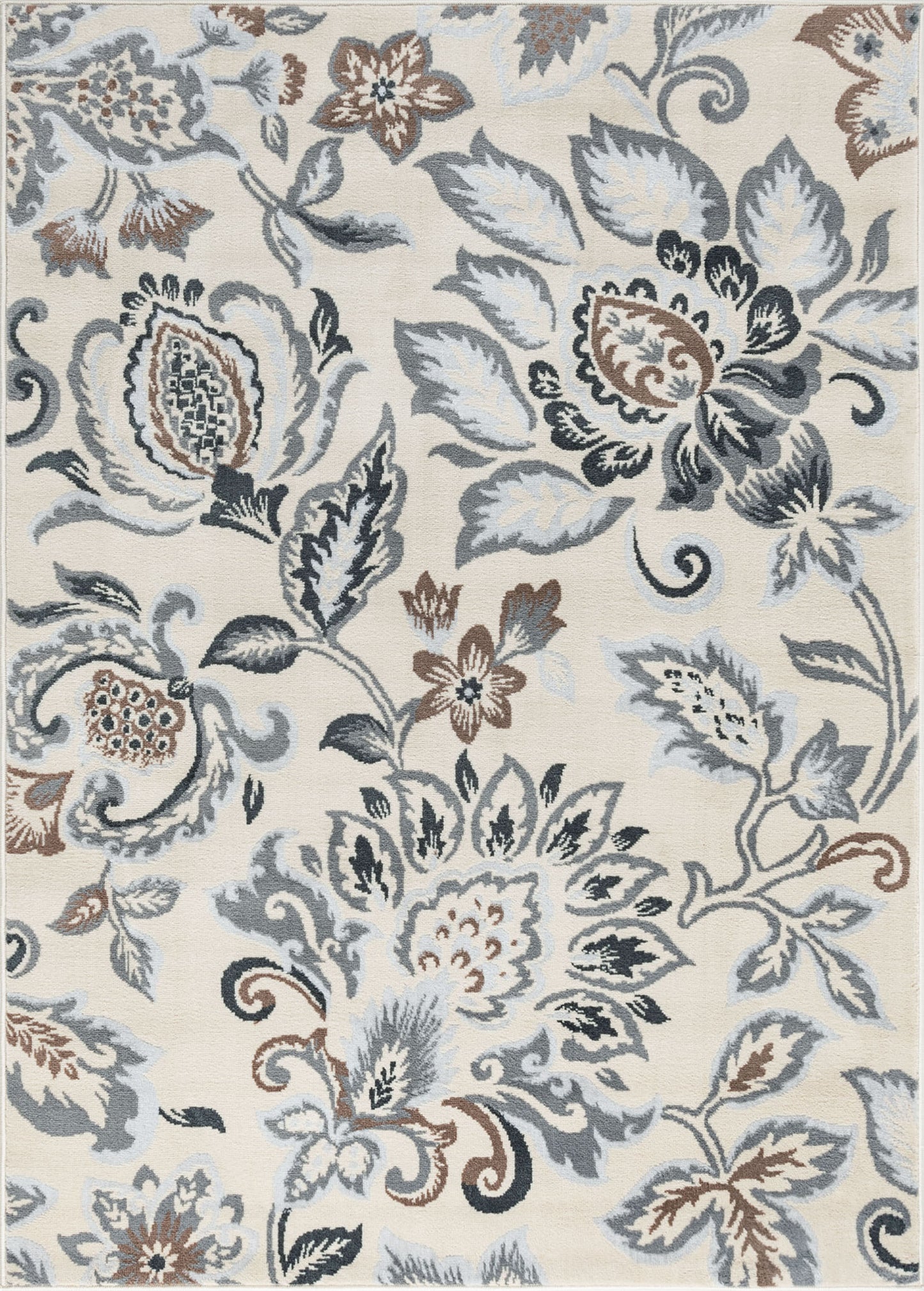 Tayse Floral Area Rug MDN42-Stella Traditional Cut Pile Indoor Polypropylene