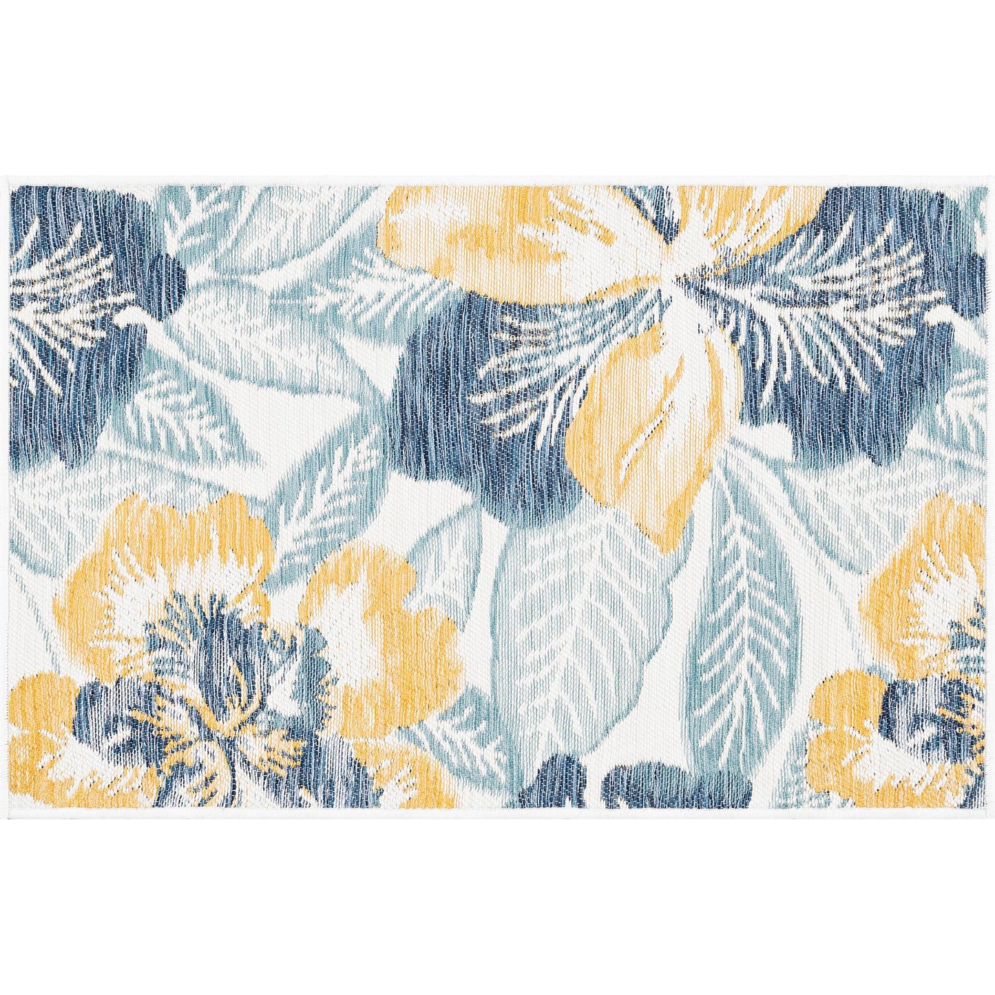 Tayse Floral Area Rug FLO14-Ramon Contemporary Flat Weave Indoor/Outdoor Polypropylene