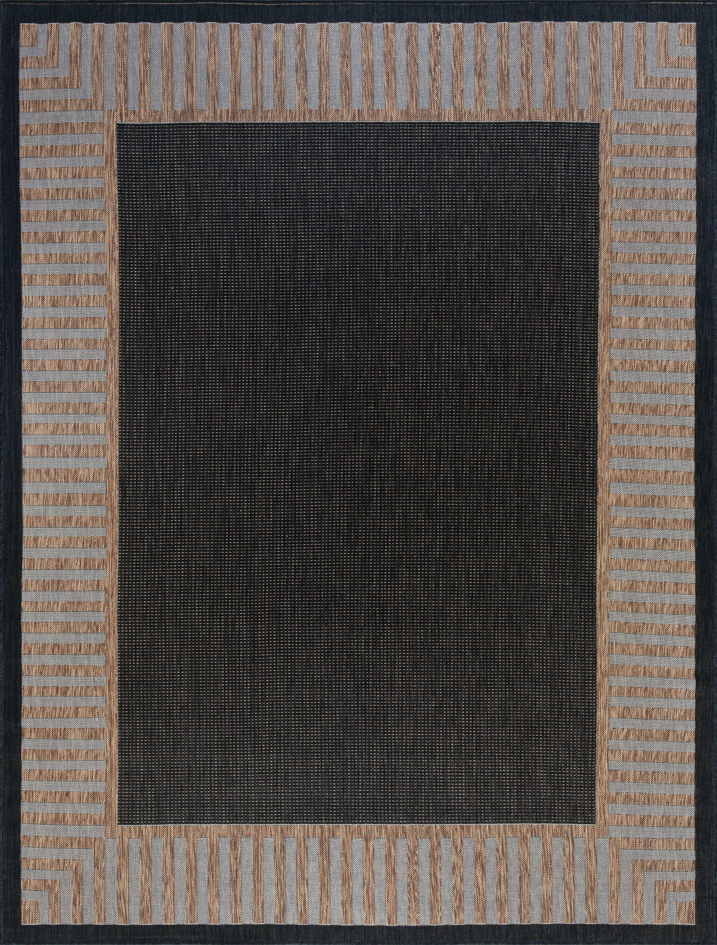 Tayse Striped Border Area Rug ECO11-Elgin Transitional Flat Weave Indoor/Outdoor Polypropylene