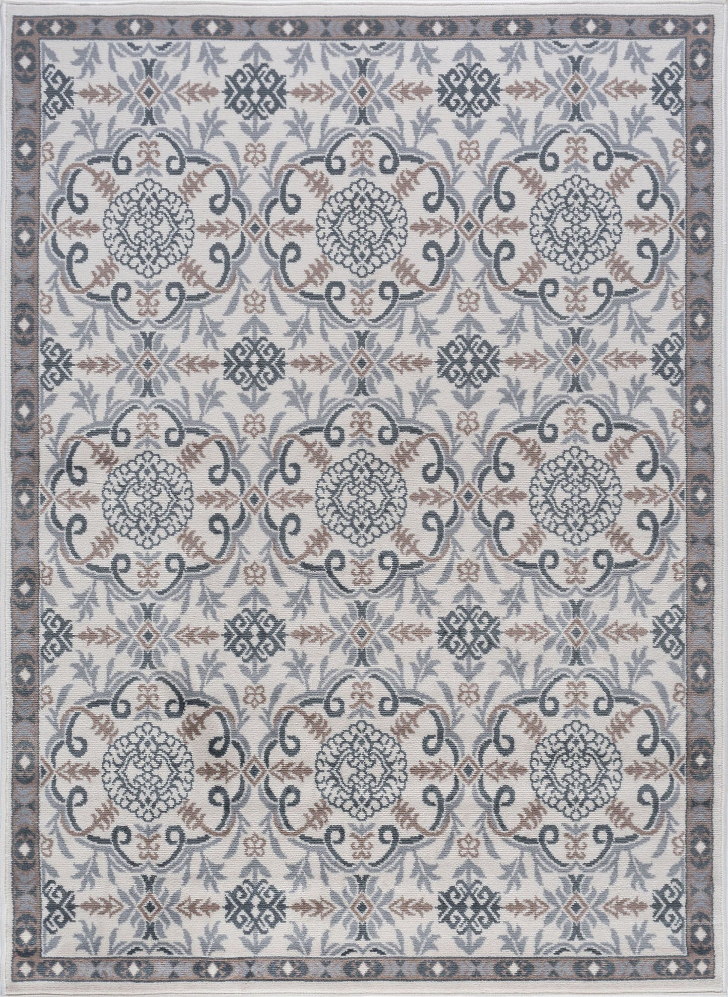 Tayse Damask Area Rug HMP38-Izel Traditional Cut Pile Indoor Polypropylene