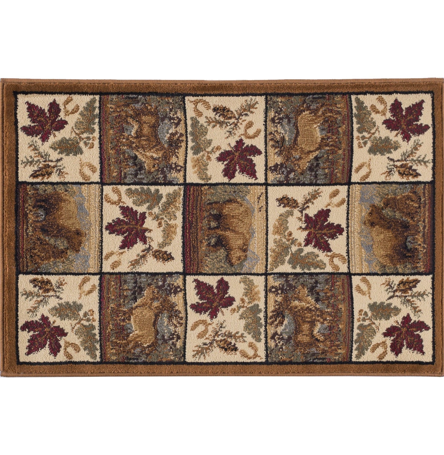 Tayse Lodge Area Rug NTR66-Portrait Wildlife Novelty Cut Pile Indoor Polypropylene