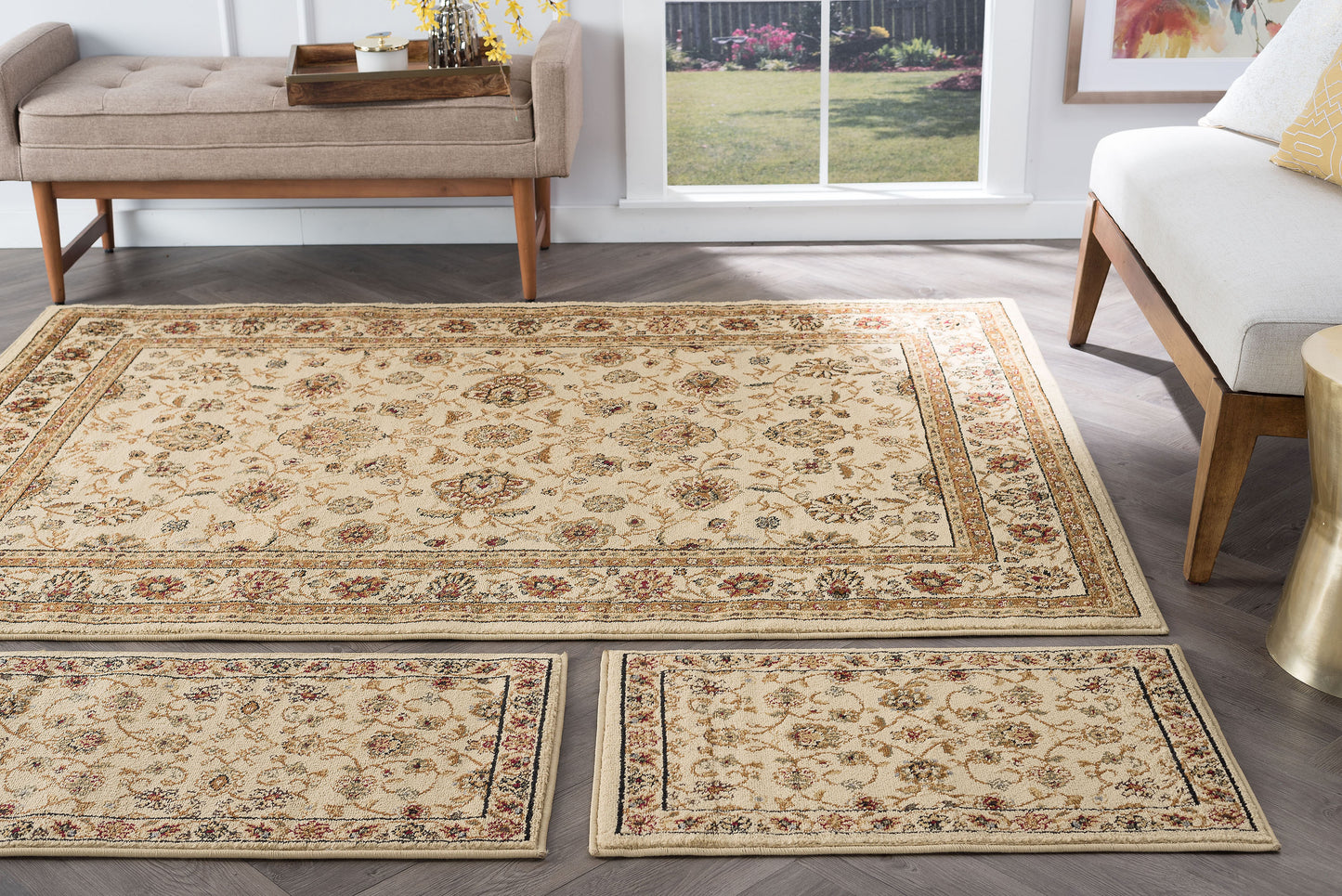 Tayse Floral Area Rug ELG51-Raleigh Traditional Cut Pile Indoor Polypropylene