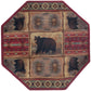 Tayse Lodge Area Rug NTR65-Sierra Bear Novelty Cut Pile Indoor Polypropylene