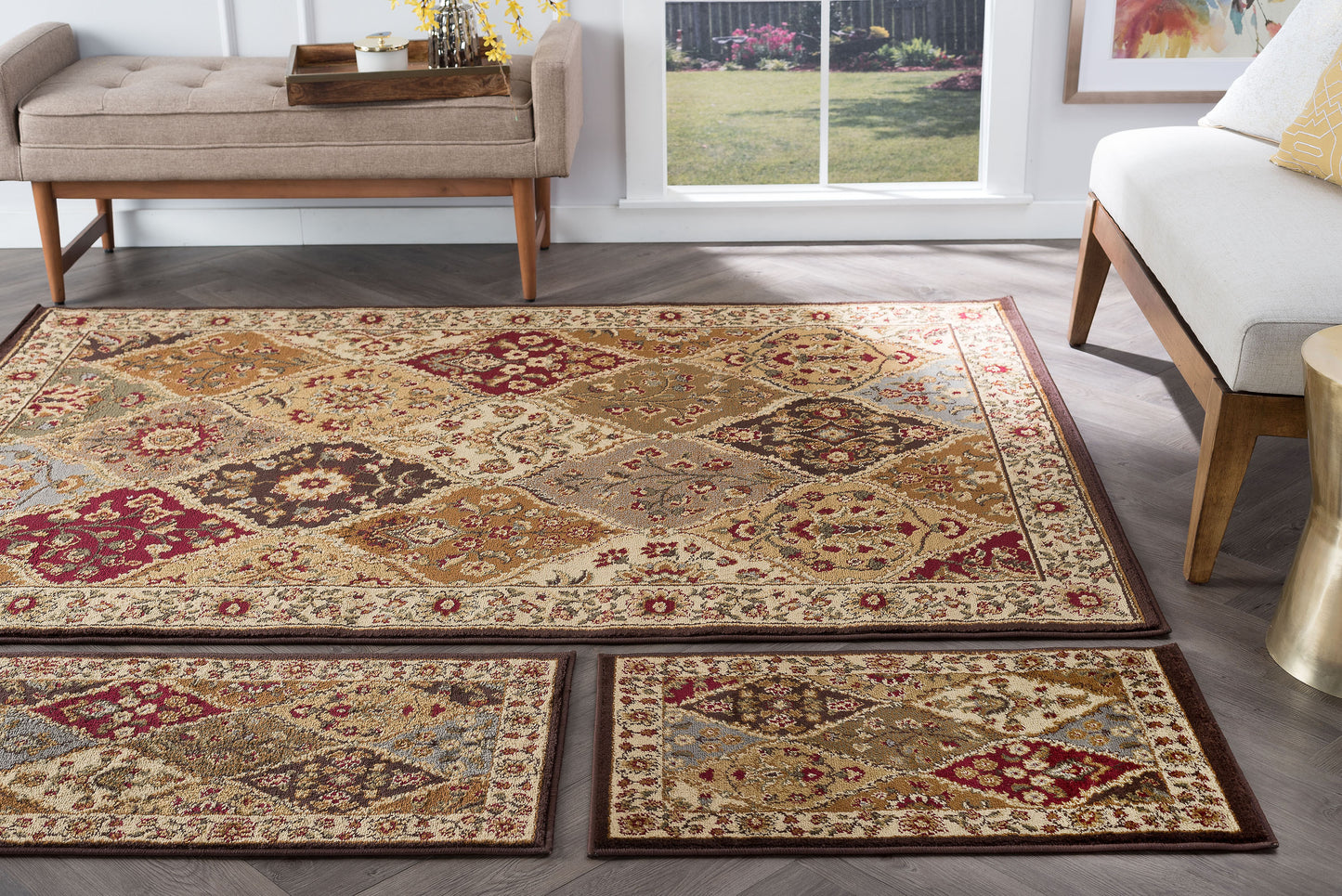 Tayse Abstract Area Rug ELG51-Cambridge Traditional Cut Pile Indoor Polypropylene