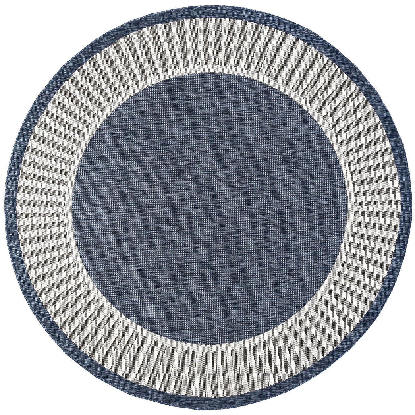 Tayse Striped Border Area Rug ECO11-Elgin Transitional Flat Weave Indoor/Outdoor Polypropylene